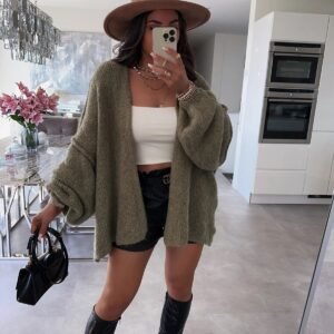 Cardigan oversize en maille douce