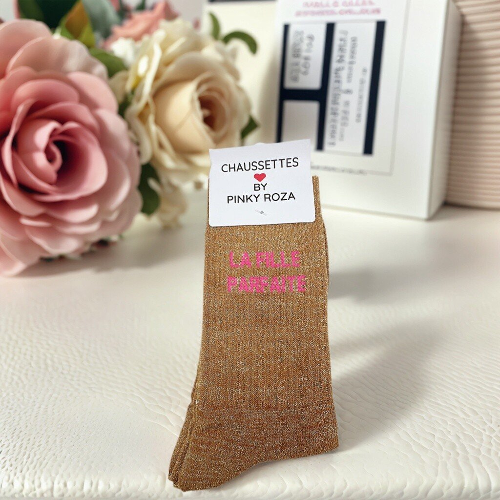 CHAUSSETTES BRILLANTES A MESSAGE LA FILLE PARFAITE – Image 5