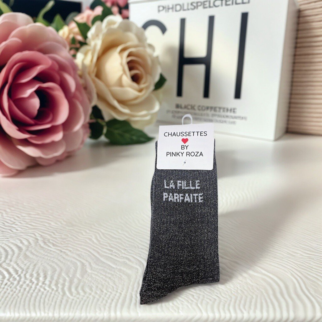 CHAUSSETTES BRILLANTES A MESSAGE LA FILLE PARFAITE