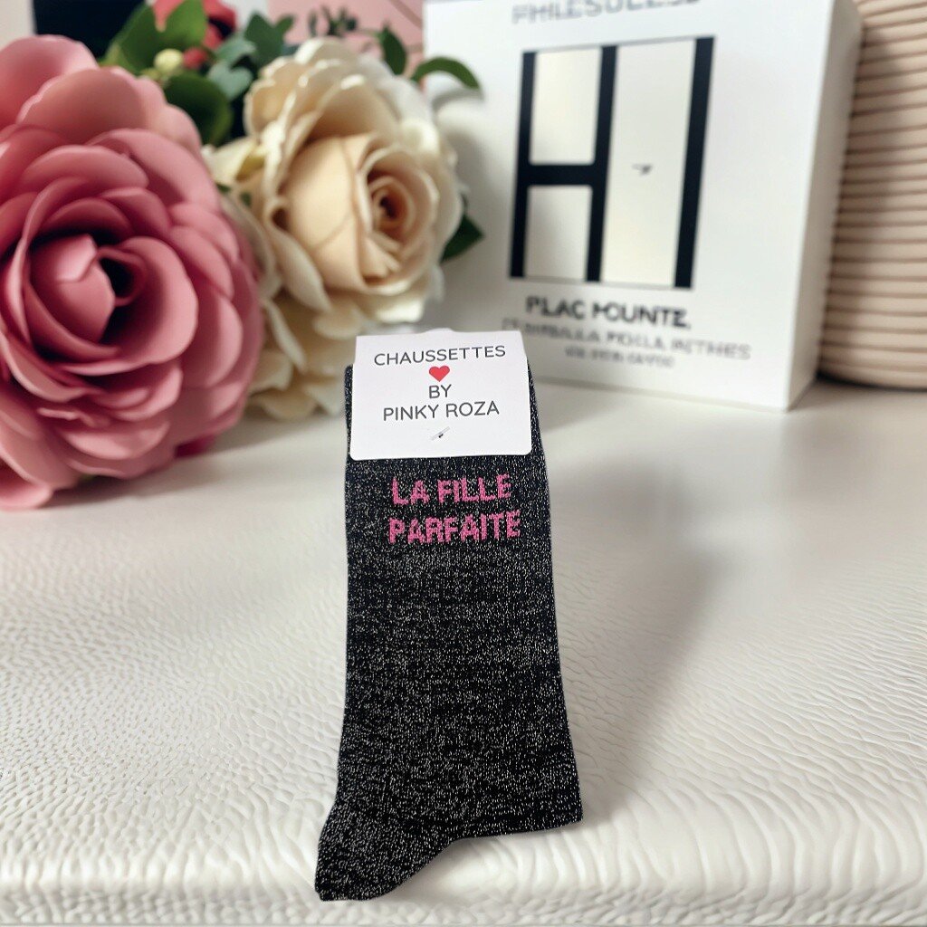 CHAUSSETTES BRILLANTES A MESSAGE LA FILLE PARFAITE – Image 3
