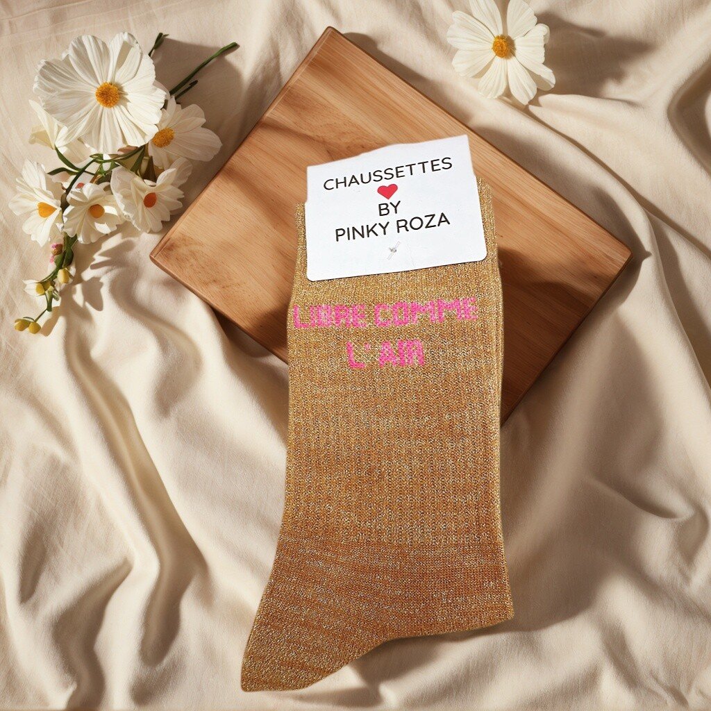 CHAUSSETTES BRILLANTES A MESSAGE LIBRE COMME L'AIR – Image 4