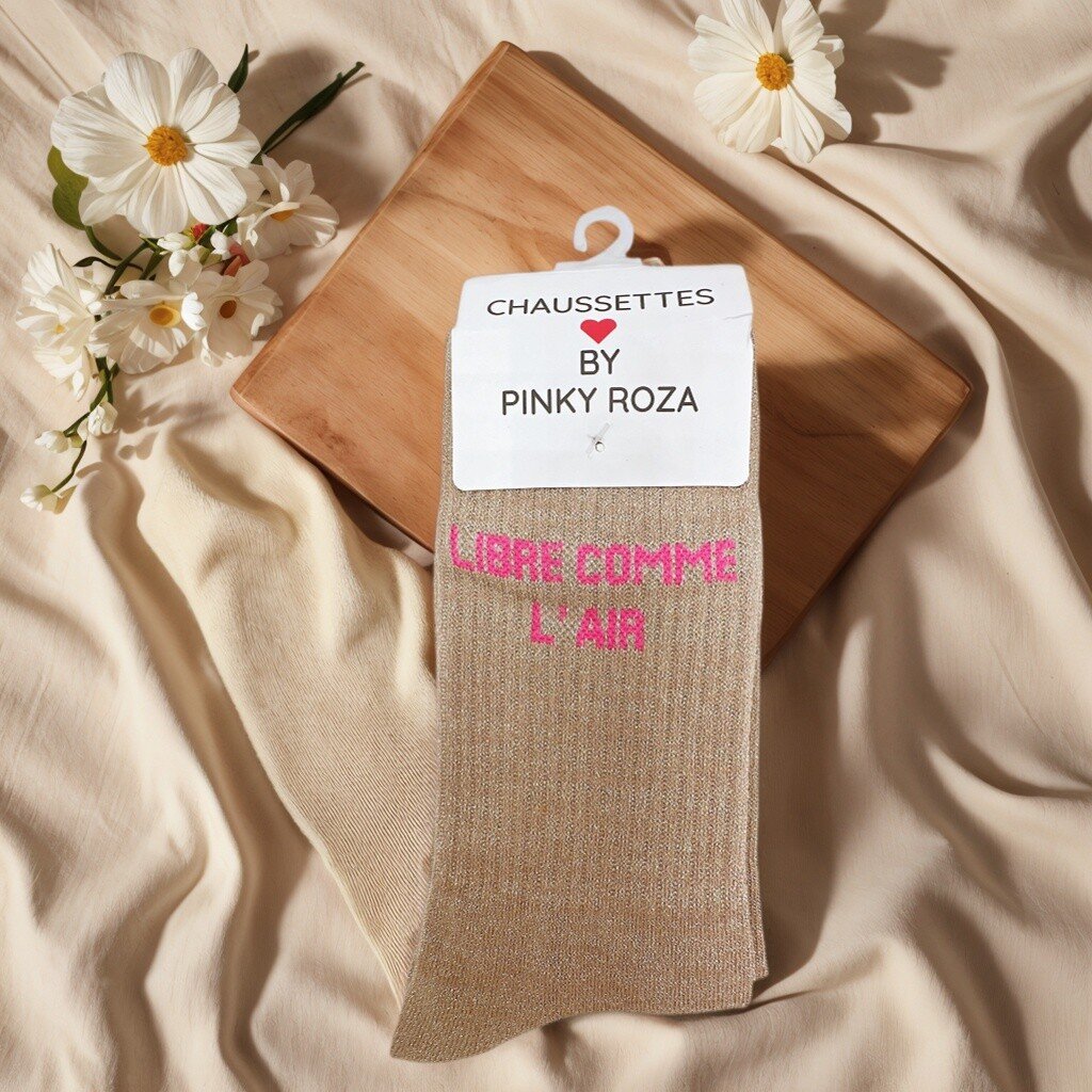CHAUSSETTES BRILLANTES A MESSAGE LIBRE COMME L'AIR – Image 2