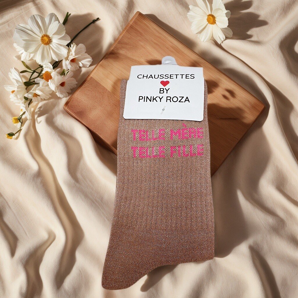 CHAUSSETTES BRILLANTES A MESSAGE TELLE MERE TELLE FILLE – Image 7