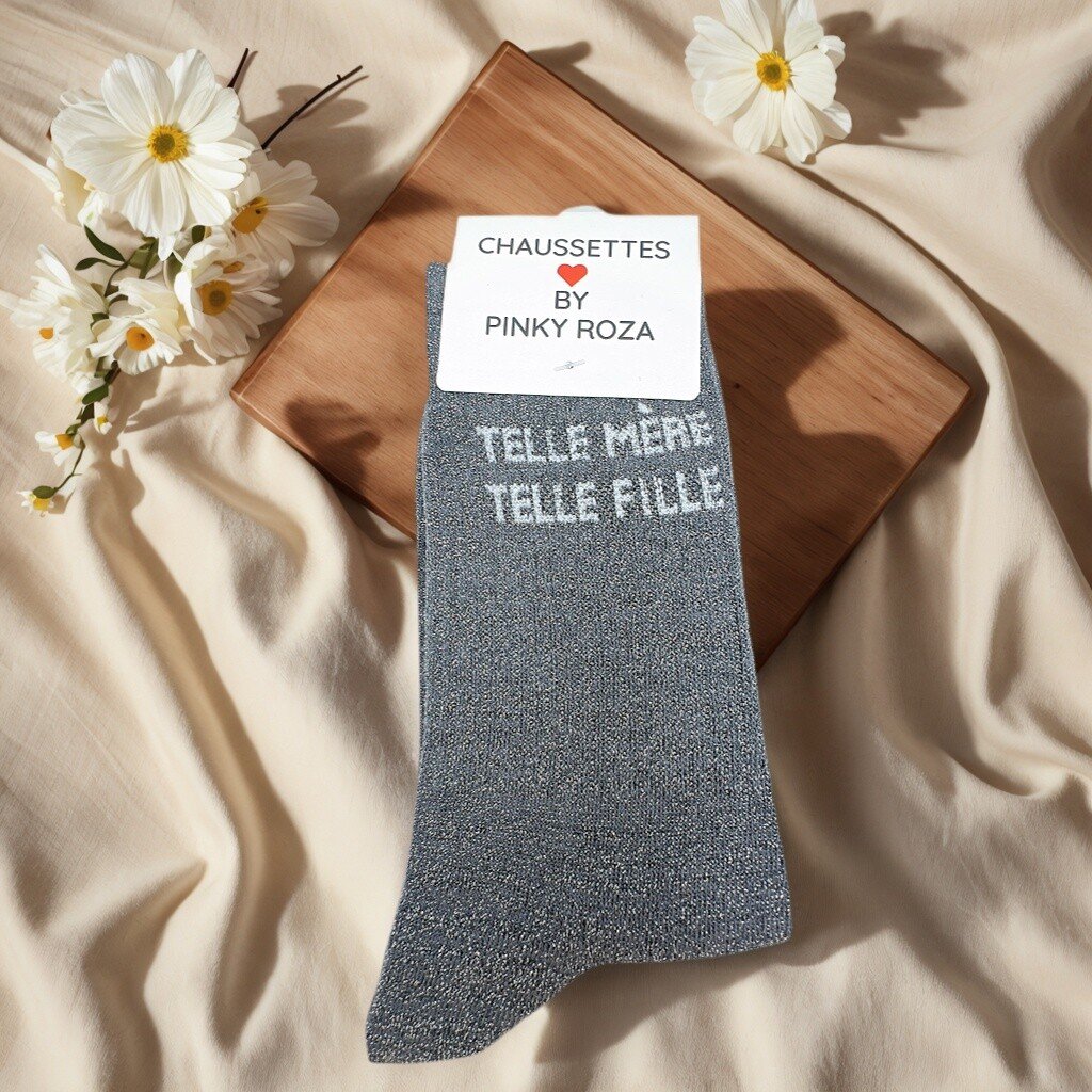 CHAUSSETTES BRILLANTES A MESSAGE TELLE MERE TELLE FILLE – Image 5