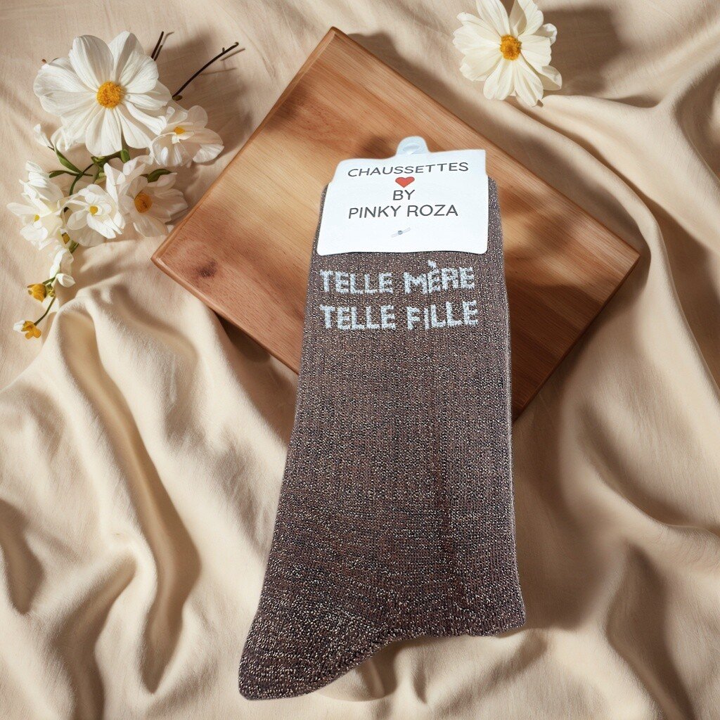 CHAUSSETTES BRILLANTES A MESSAGE TELLE MERE TELLE FILLE – Image 4