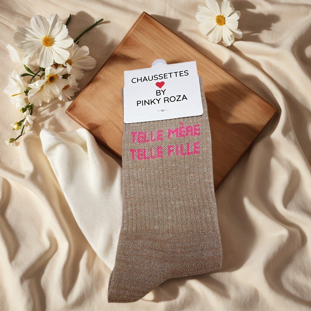 CHAUSSETTES BRILLANTES A MESSAGE TELLE MERE TELLE FILLE – Image 2