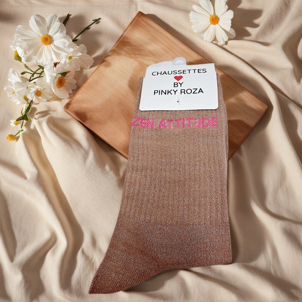 CHAUSSETTES BRILLANTES A MESSAGE ZEN ATTITUDE – Image 5