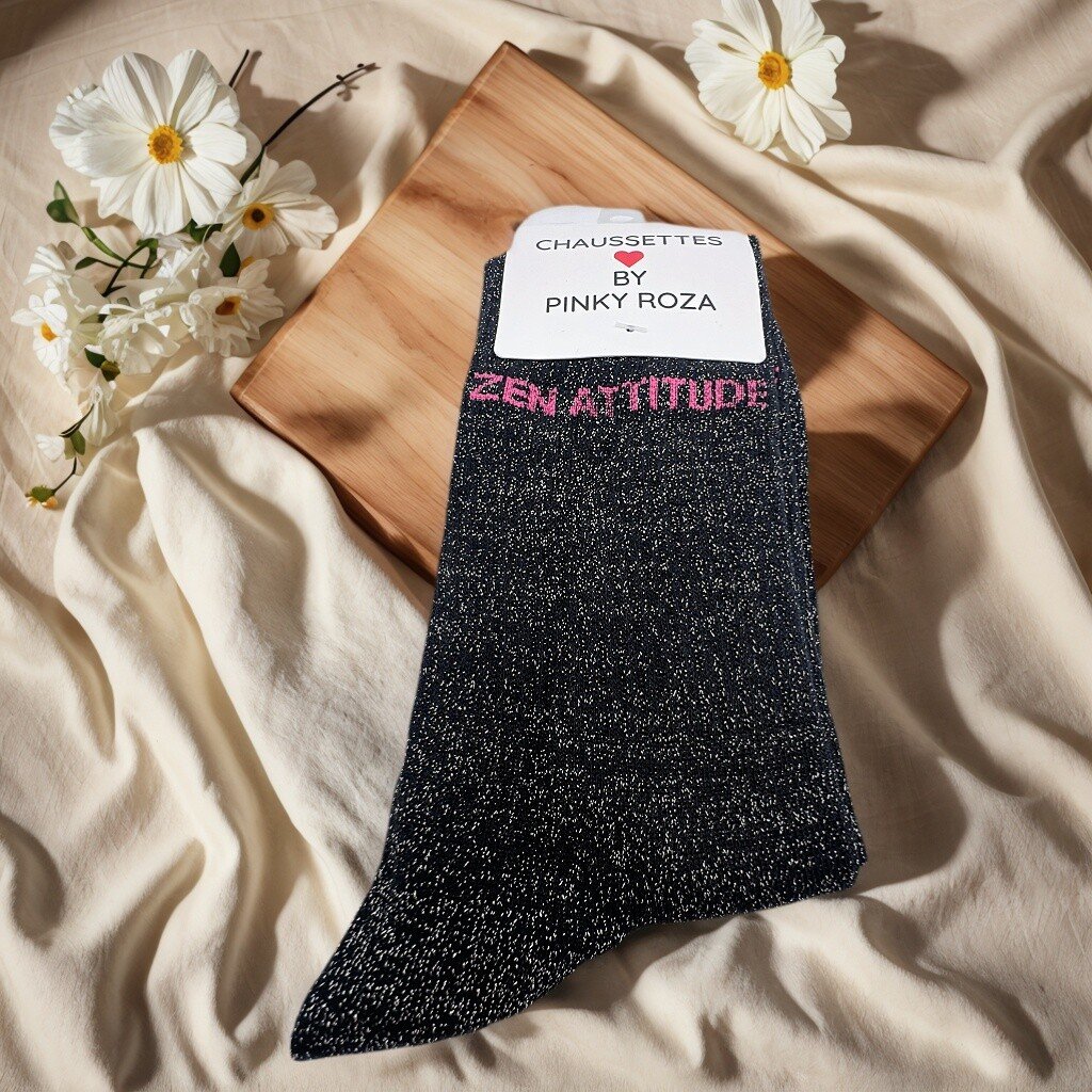CHAUSSETTES BRILLANTES A MESSAGE ZEN ATTITUDE – Image 3