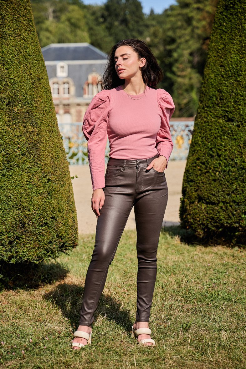 Pantalon slim enduit en couleur ( Push-up ) - ANA & LUCY – Image 7