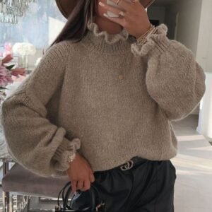 Pull oversize en viscose et laine – Taille unique