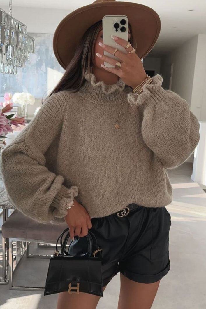 Pull oversize en viscose et laine – Taille unique