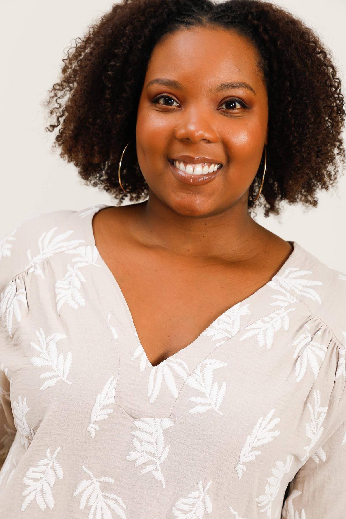 Tunique avec imprimé feuille grande taille – Image 2