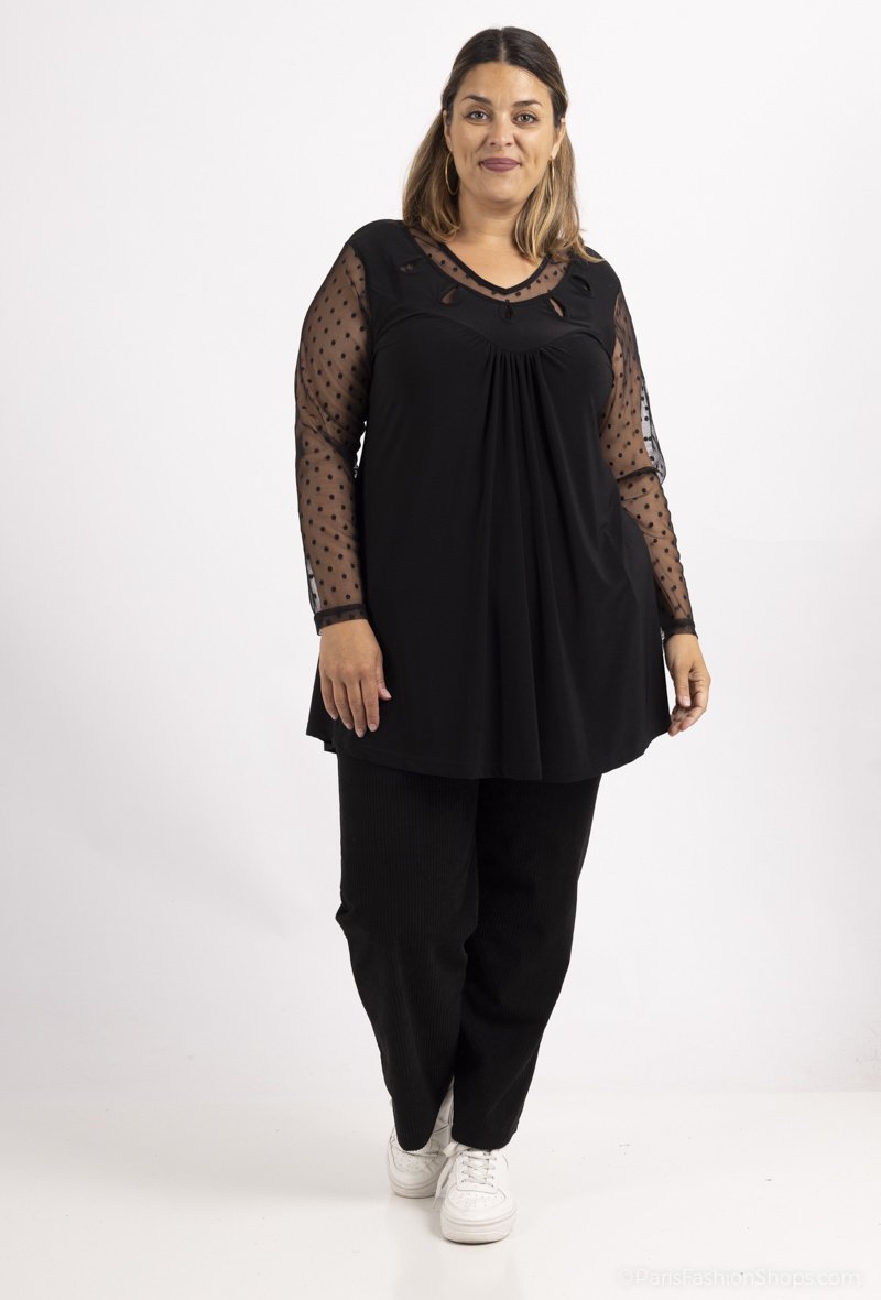 Tunique manches en dentelle