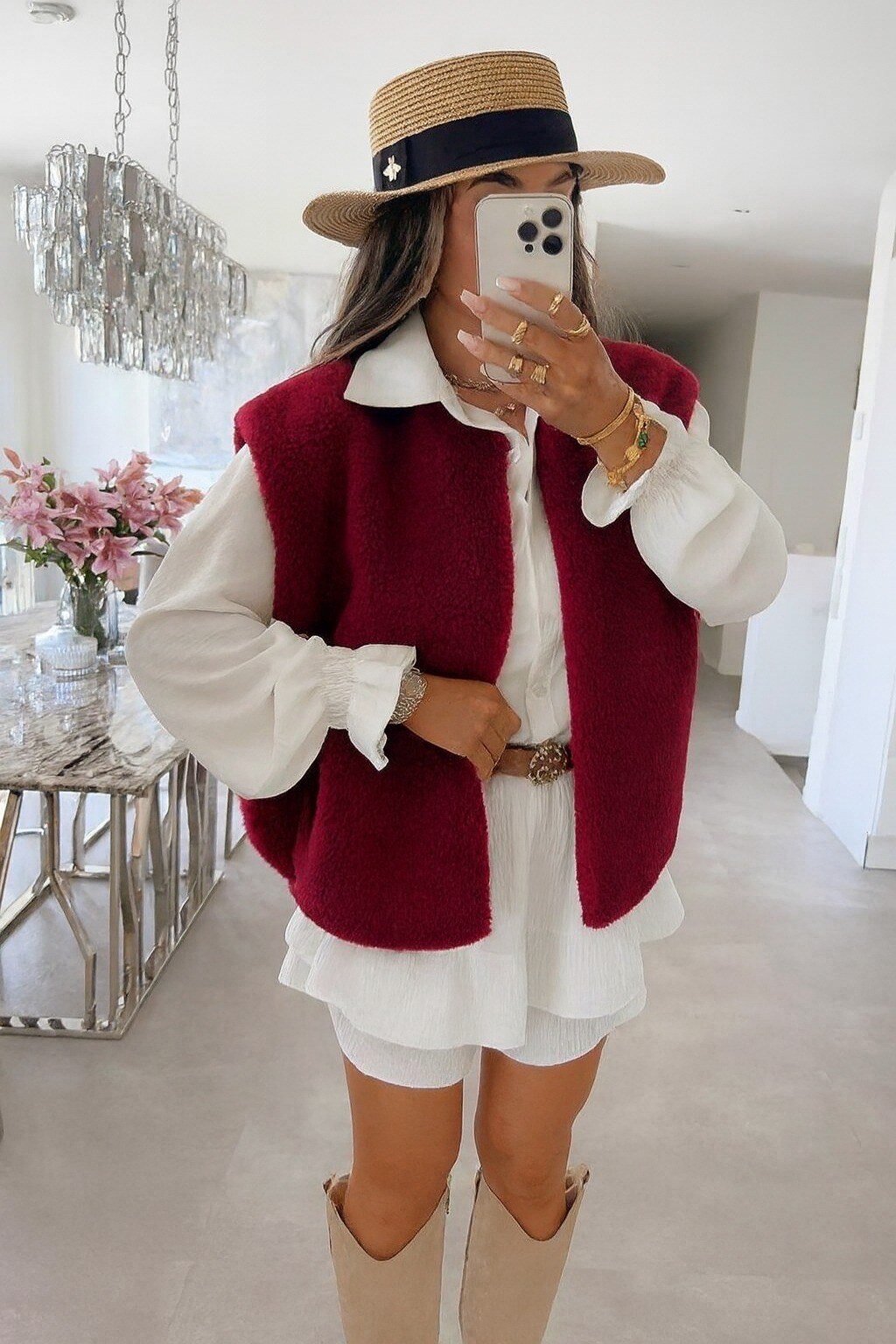 Veste sans manches moumoute doublure et poches – Image 5