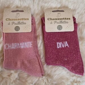 Chaussettes à Paillettes à message