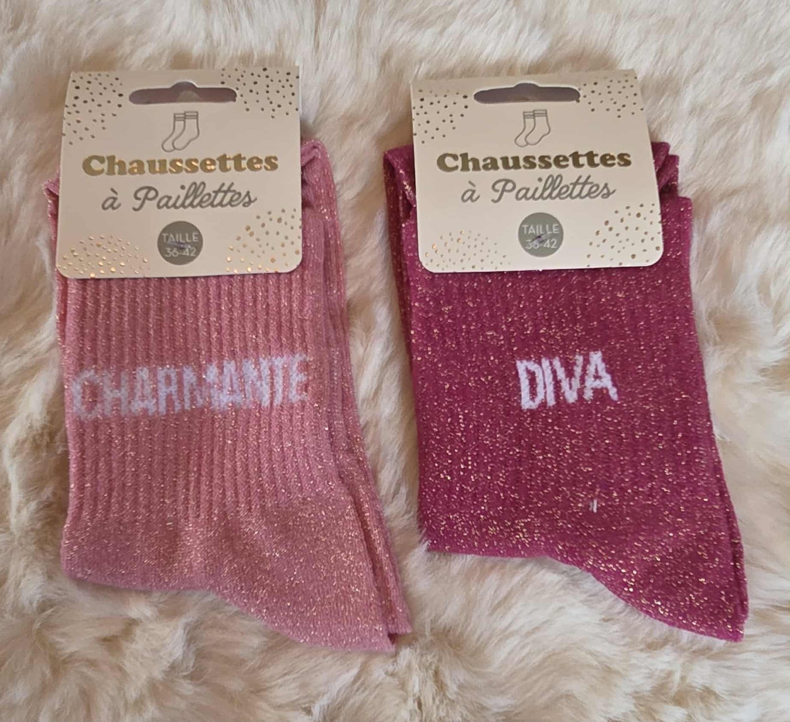 Chaussettes à Paillettes à message