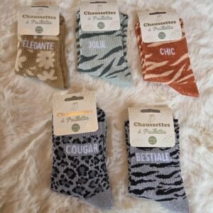 Chaussettes à paillettes " Message "