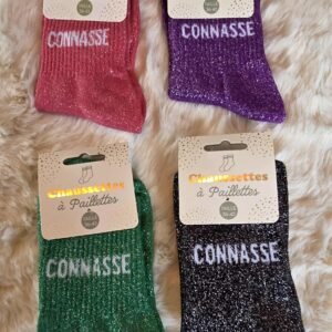 Chaussettes à Paillettes " Connasse"
