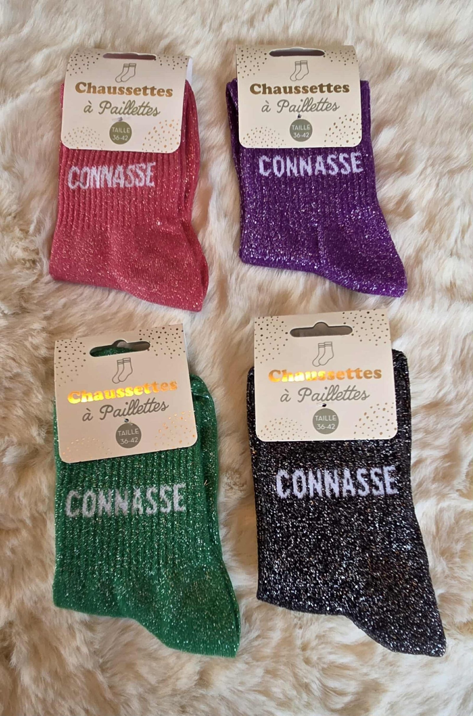 Chaussettes à Paillettes " Connasse"
