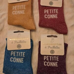 Chaussettes à Paillettes : "Petite conne"