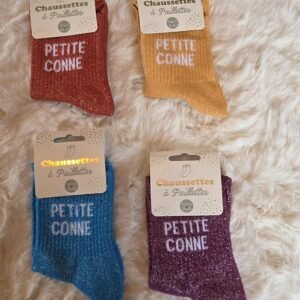 Chaussettes à paillettes " Petite conne "